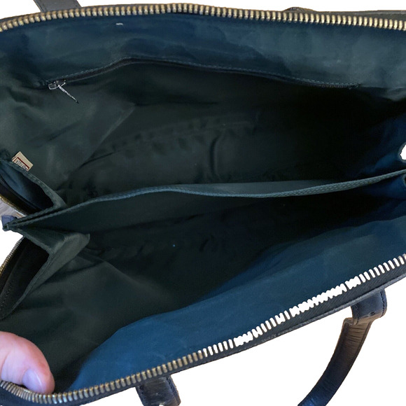 Vintage Dooney & Bourke AWL Buckle Satchel Zip Top Purse Bag Black Leather - Picture 12 of 16